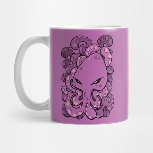 Octopus Squid Kraken Cthulhu Sea Creature - Spring Crocus Pink by BigNoseArt